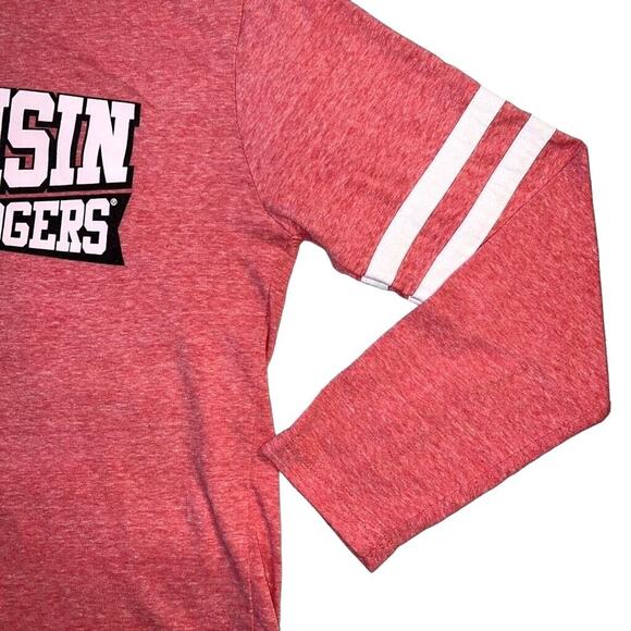 Pro Ad Sports Womens T Shirt Top Wisconsin Badgers Long Sleeve Retro Red Small - Picture 4 of 6